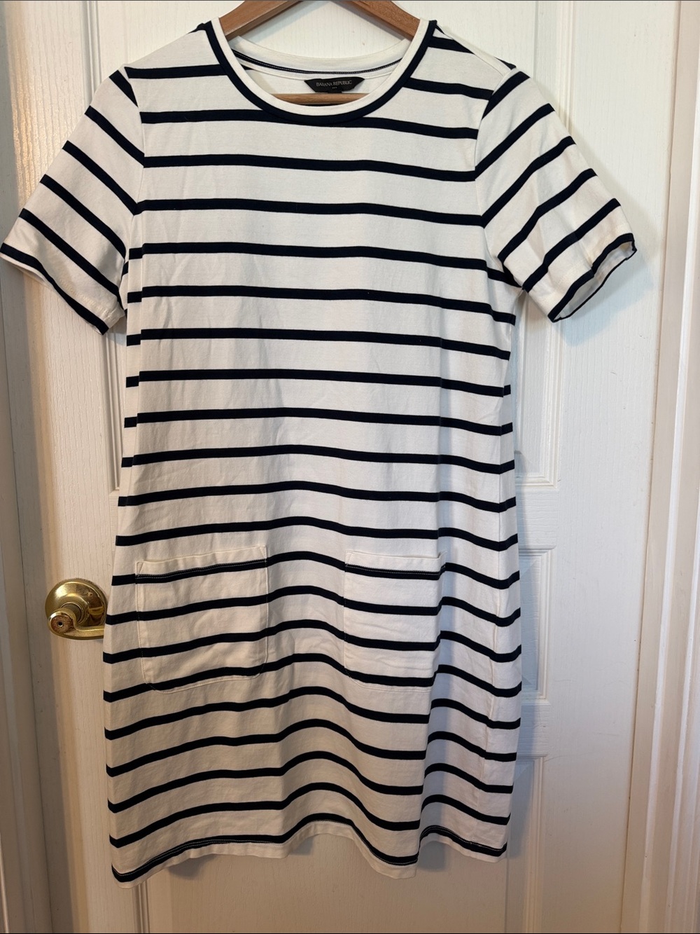 Banana Republic White Dress with Black Stripes NWOT